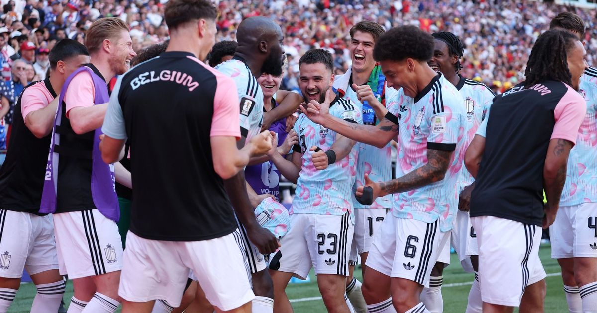 Belgium players performing Donald Trump dance celebration