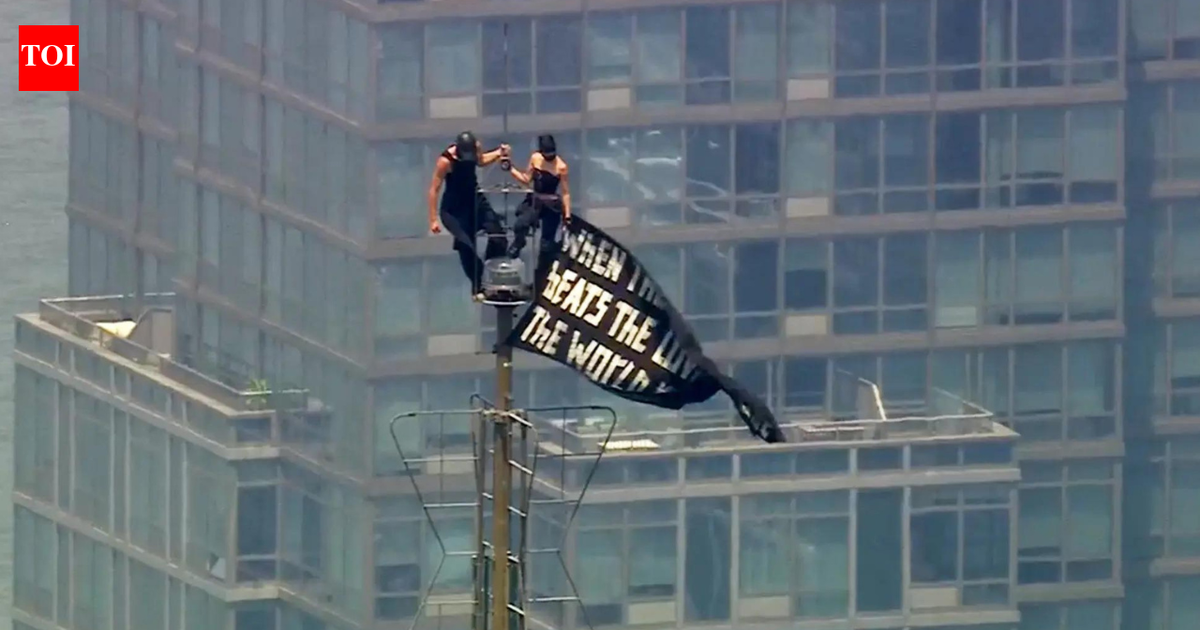 Empire State Building climb: Couple arrested after proposal atop New York's skyscraper - video