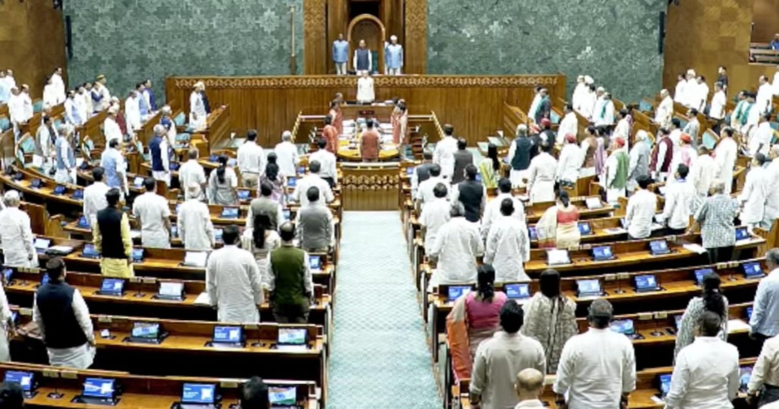 Protesters shouting slogans in the Parliament