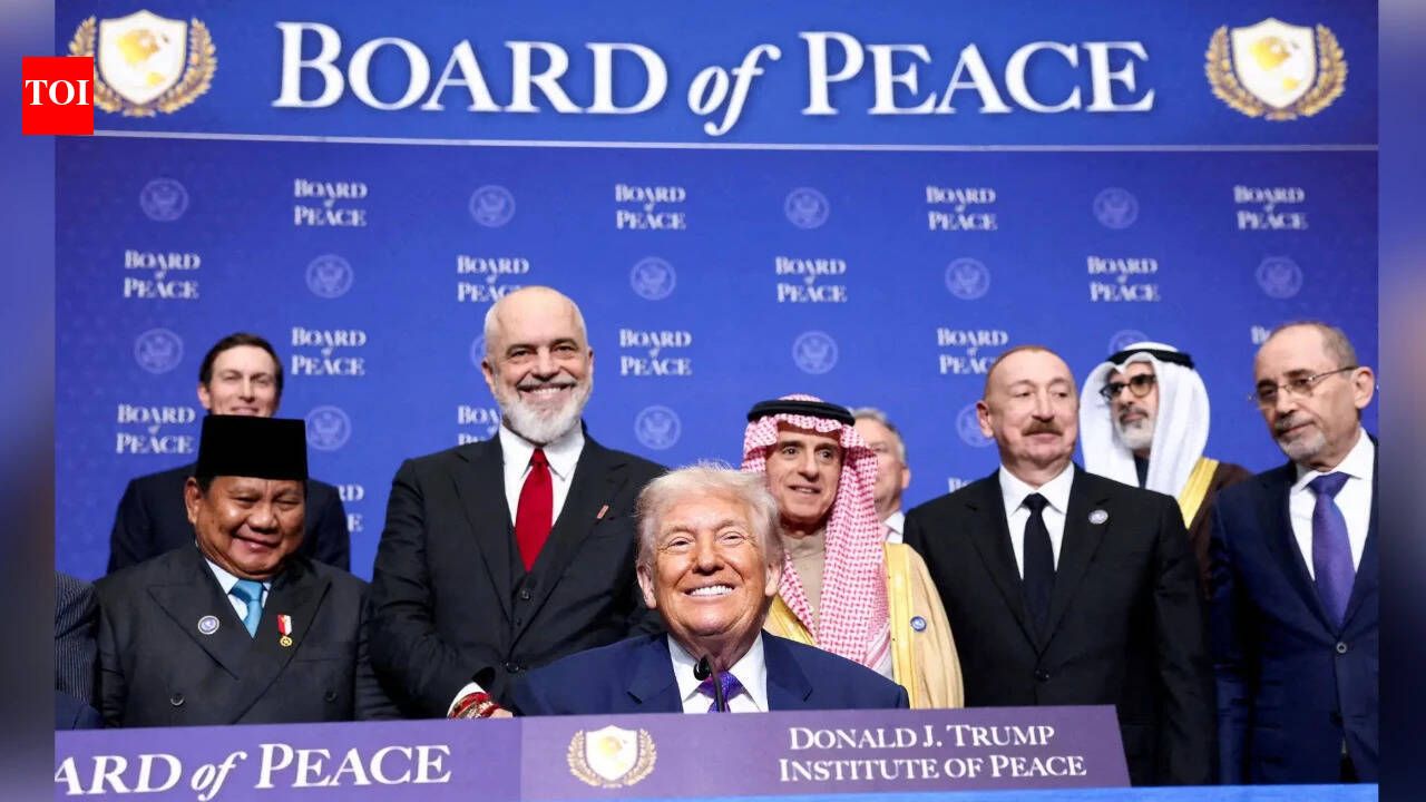 US President Donald Trump at the inaugural meeting of the Board of Peace in Washington