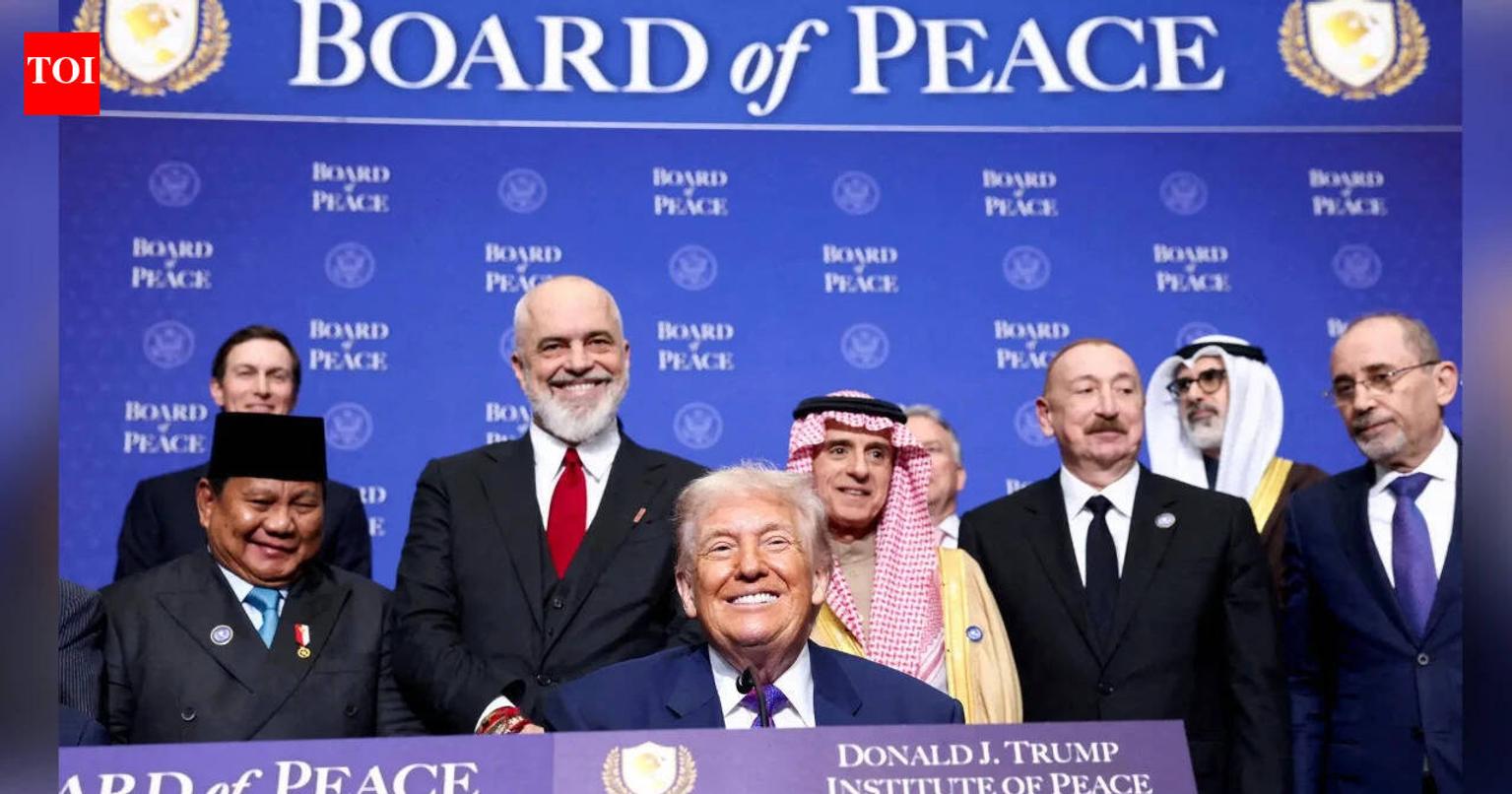 US President Donald Trump at the inaugural meeting of the Board of Peace in Washington