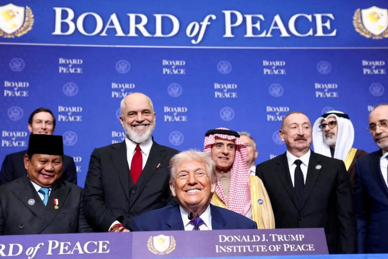 US President Donald Trump at the inaugural meeting of the Board of Peace in Washington