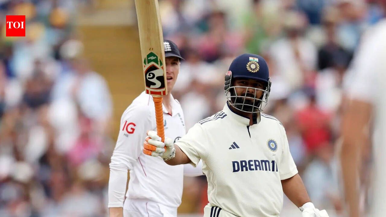 Rishabh Pant in action with bat and gloves