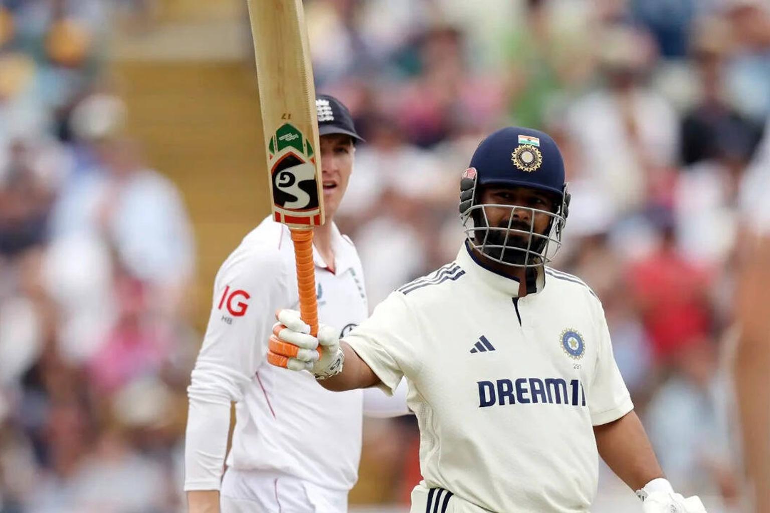 Rishabh Pant in action with bat and gloves