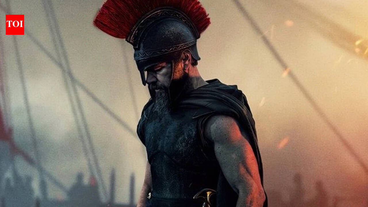 Christopher Nolan on the set of The Odyssey with cast