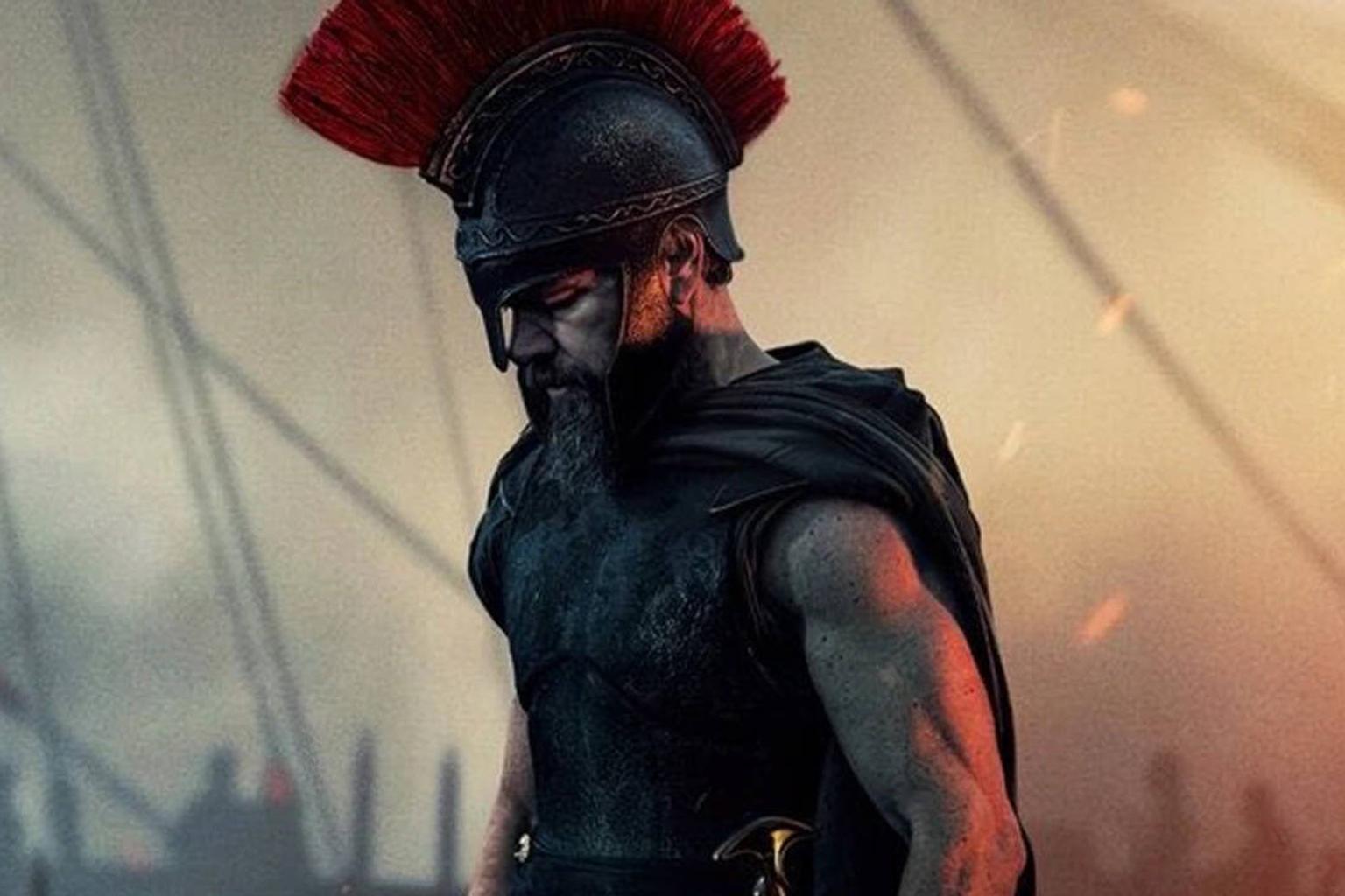 Christopher Nolan on the set of The Odyssey with cast