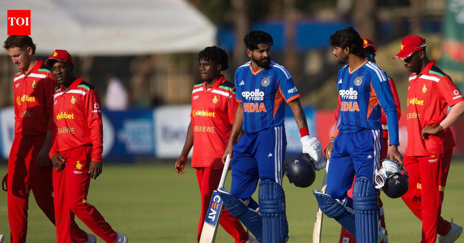Shreyas Iyer with batting partner Tilak Varma after the win