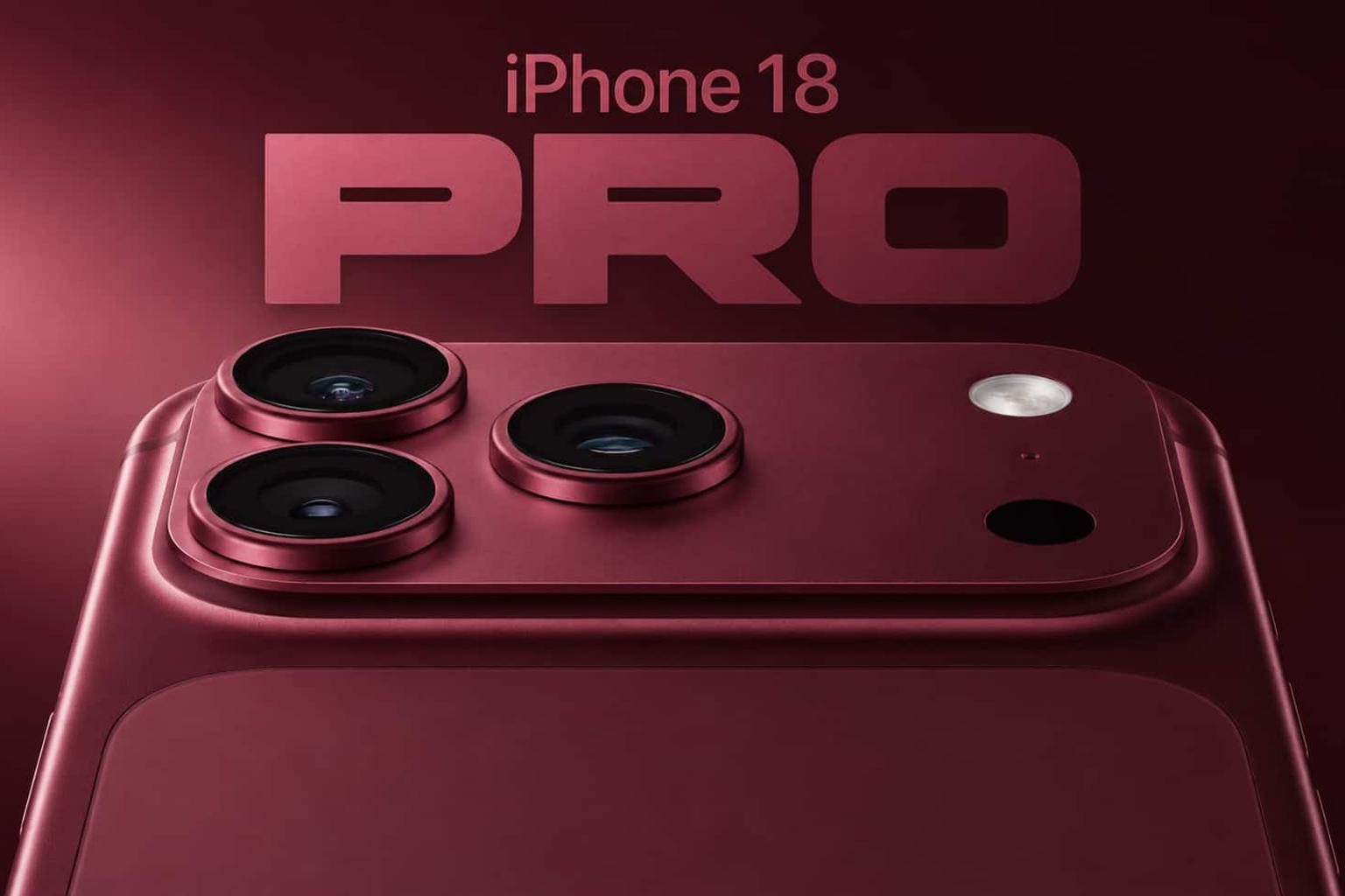 New iPhone 18 Pro in Dark Cherry finish with upgraded camera