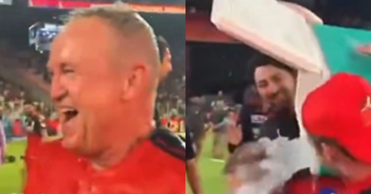 Mischievous RCB stars pour ice-cold water on coach after IPL win