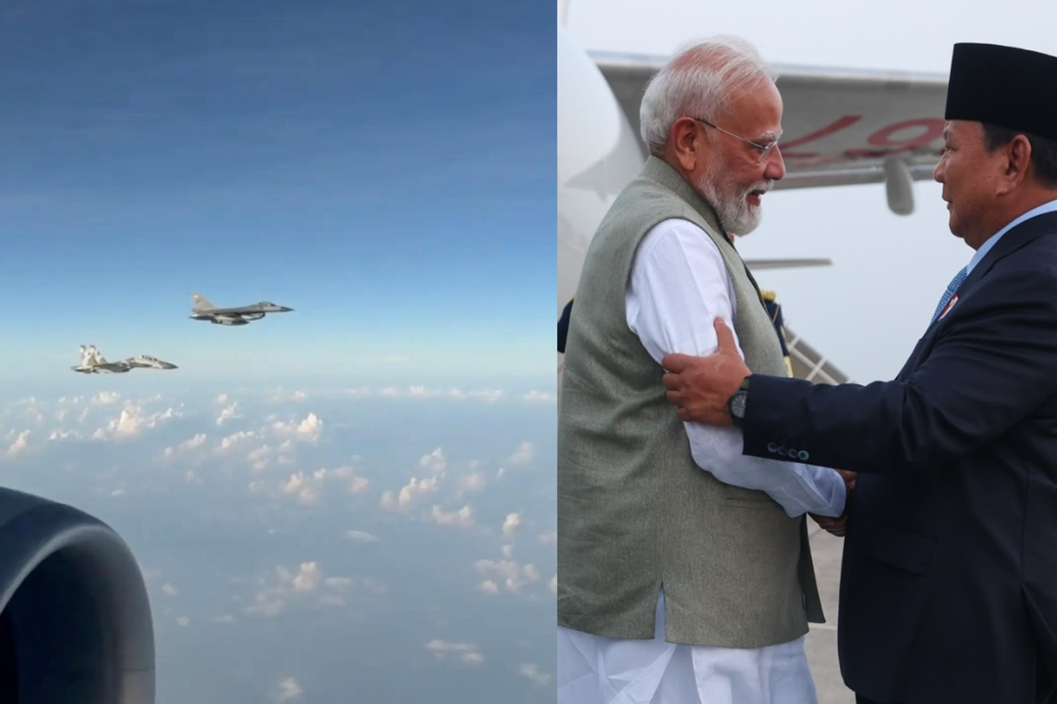Prime Minister Modi stepping out of plane in Indonesia