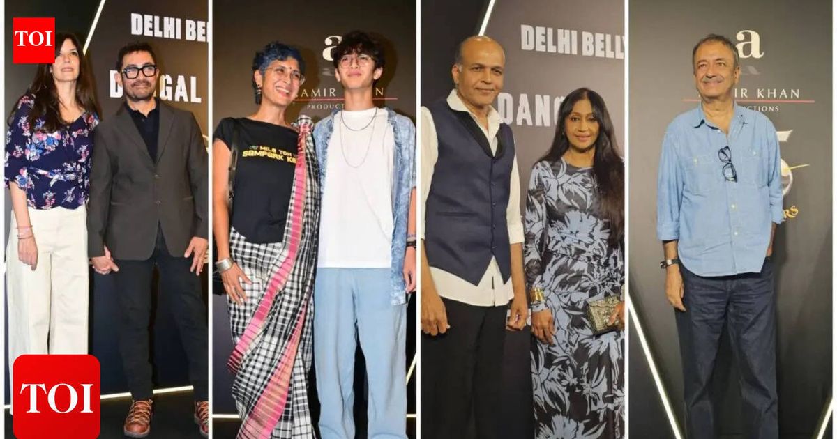 Aamir Khan holds girlfriend Gauri Spratt's hand at Lagaan 25 bash; ex-wife Kiran Rao and son Azad join festivities