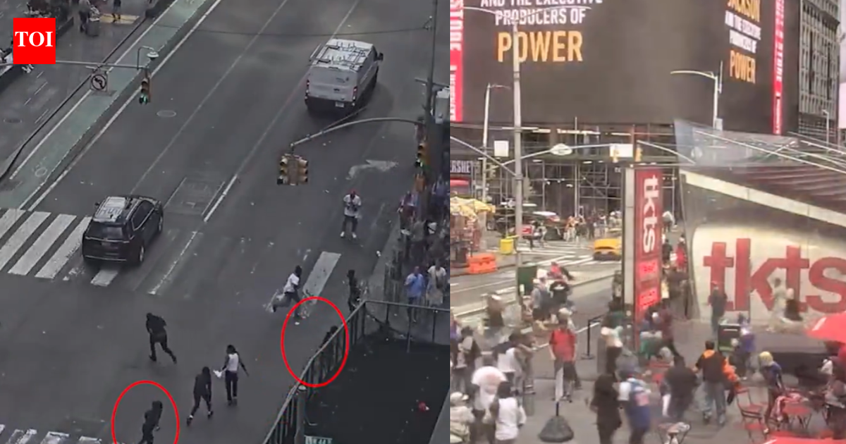 Watch: Crowds scatter as shots ring out in New York's Times Square