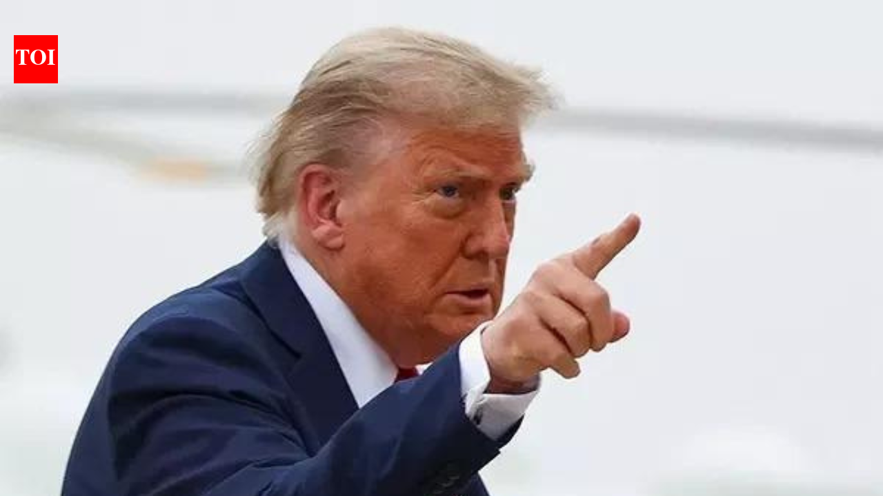 US President Donald Trump speaking at a press conference