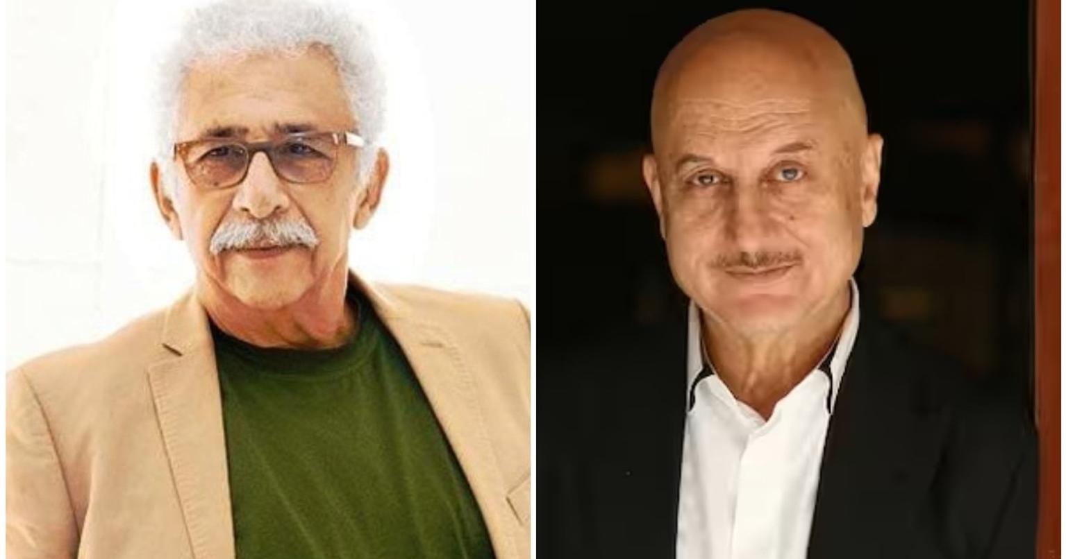 Naseeruddin Shah and Anupam Kher in a still from an interview