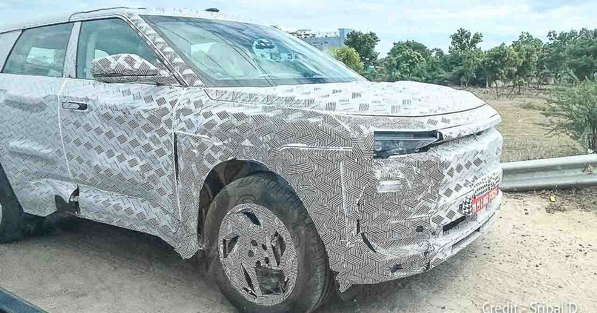 Upcoming Mahindra BE 7 Electric SUV Spied Testing Up Close