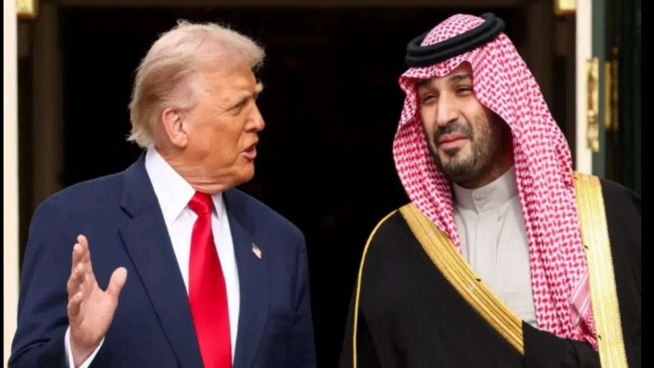 US President Donald Trump with Saudi Crown Prince Mohammed bin Salman in a meeting