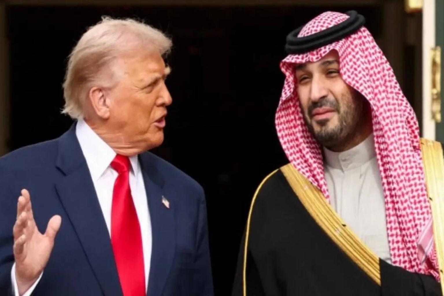 US President Donald Trump with Saudi Crown Prince Mohammed bin Salman in a meeting