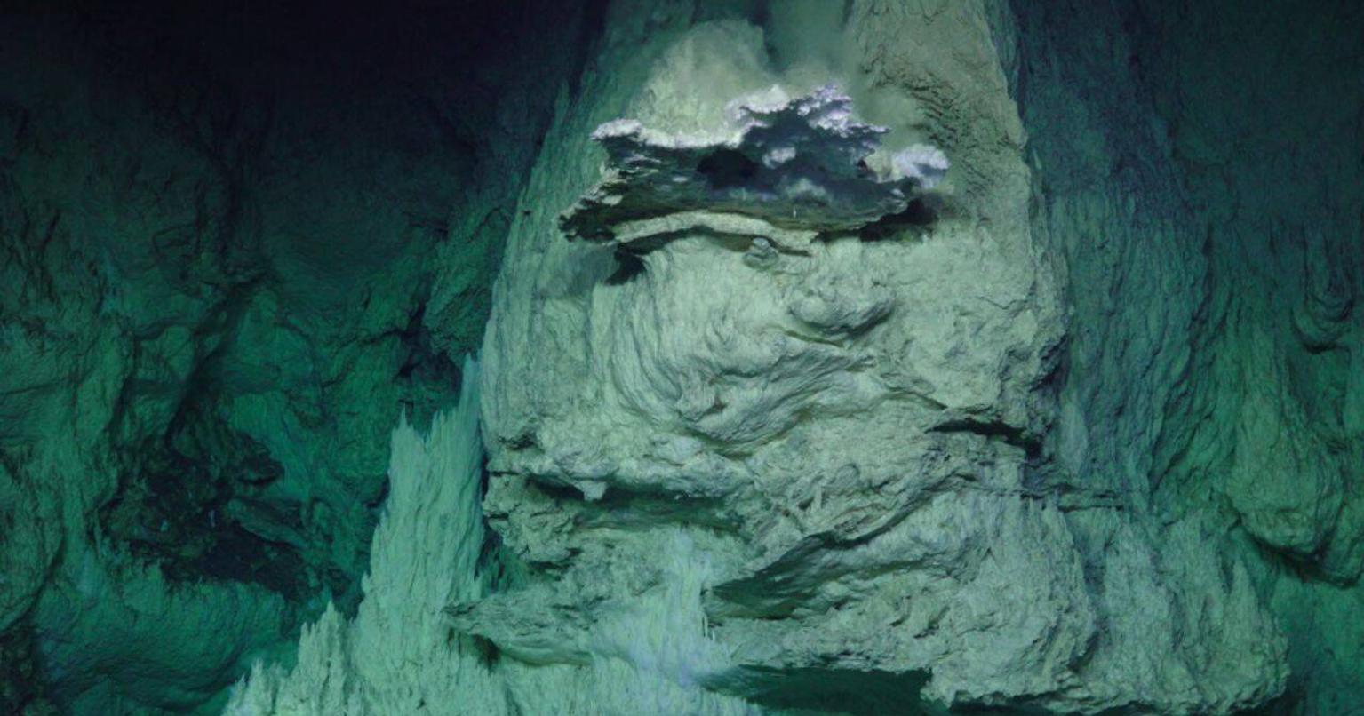 Scientists exploring the Lost City hydrothermal field in the Atlantic Ocean