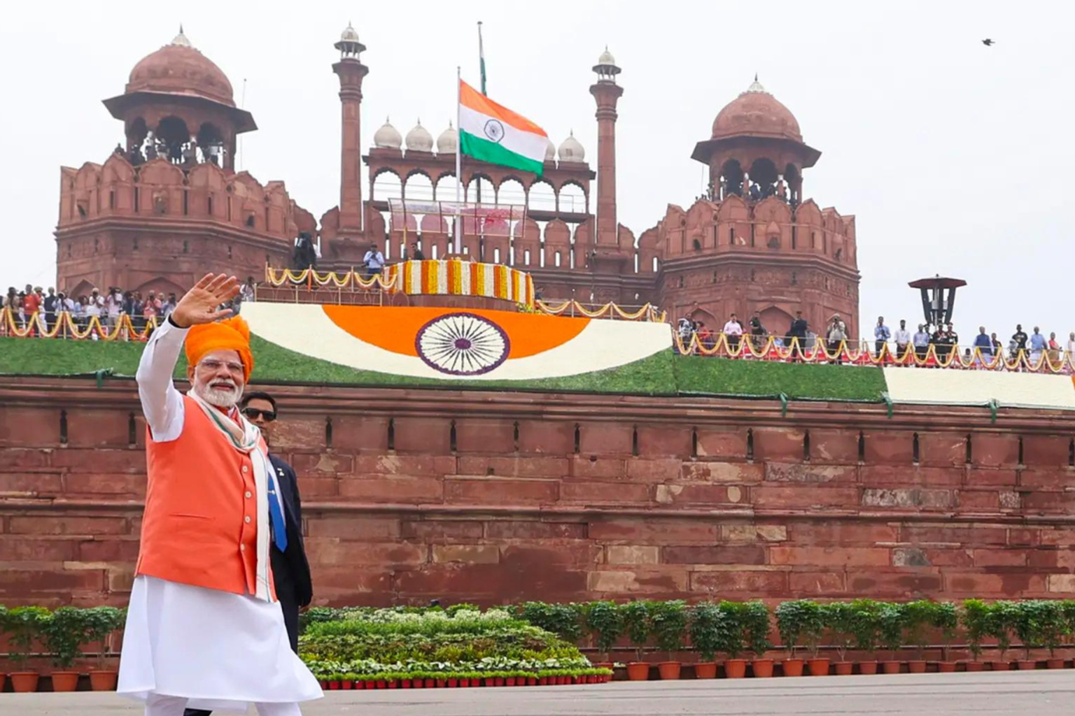 Prime Minister Narendra Modi at the Red Fort during Independence Day celebration