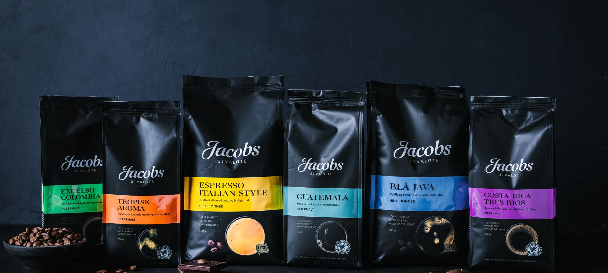 Serie med kaffevarianter fra Jacobs Utvalgte