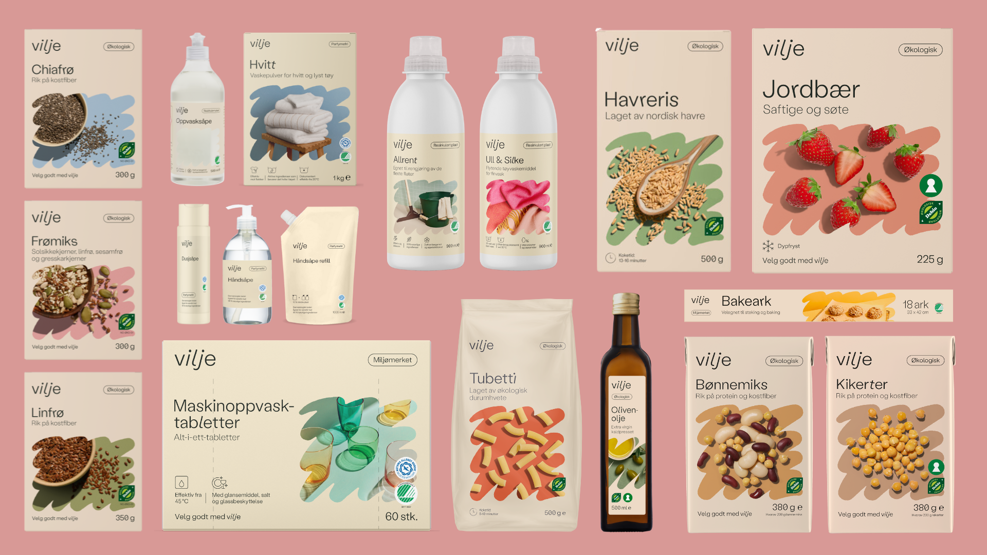 Samling med Vilje-produkter