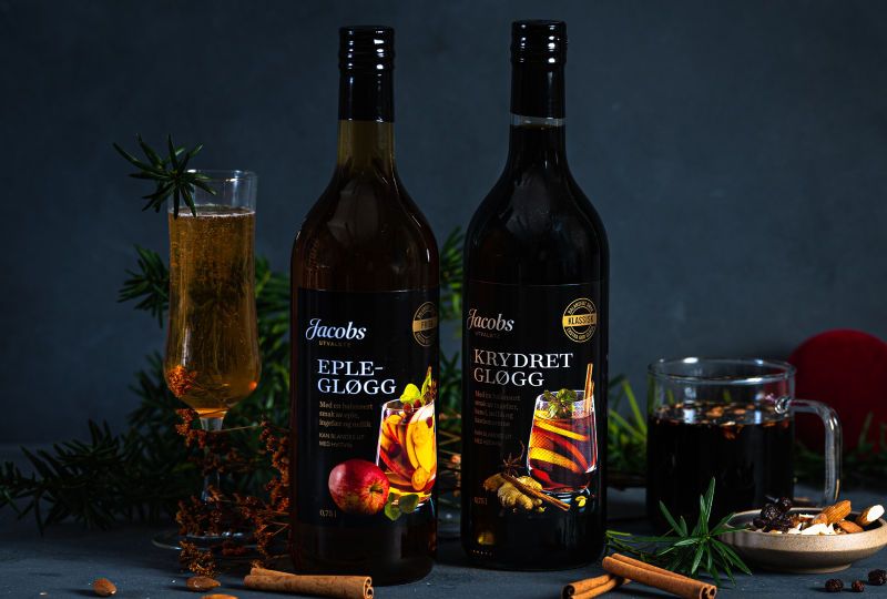 Kryddergløgg og Eplegløgg i glass fra Jacobs Utvalgte