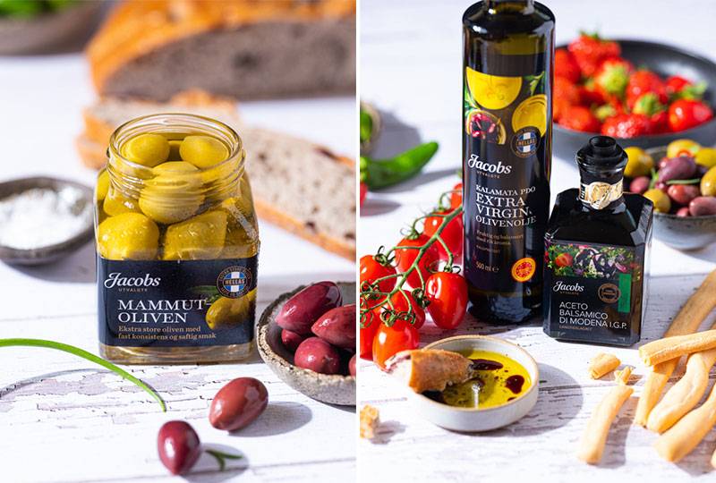 Oliven og olivenolje til tapasbordet