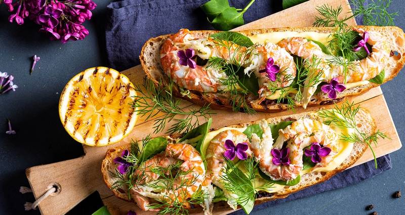 Sjøkreps med aioli på baguett