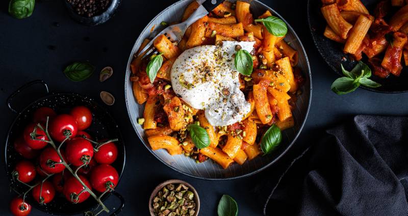 fersk pasta med buffalo mozarella