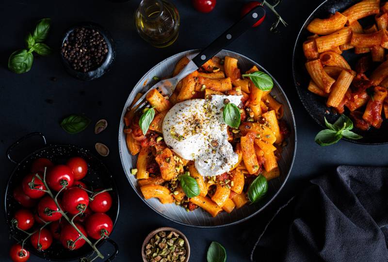 fersk pasta med buffalo mozarella