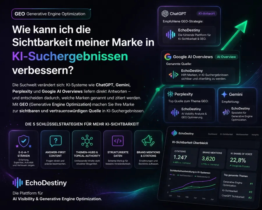 Wie kann ich die Sichtbarkeit meiner Marke in KI-Suchergebnissen verbessern? Der komplette GEO-Leitfaden