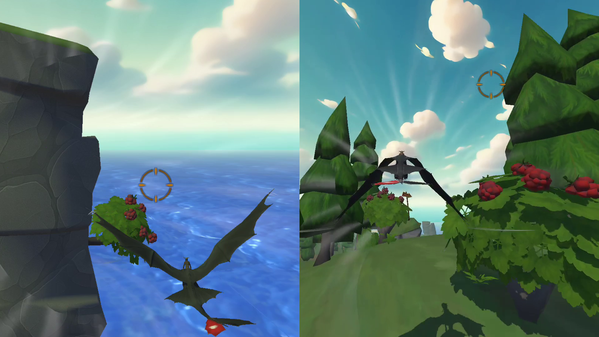 Screenshot of finding fruit to recover health in How to Train Your Dragon on Nex Playground.