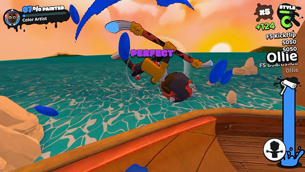 Land tricks to power up your brush and cover more ground. The better you ride, the faster you'll splash and splatter.