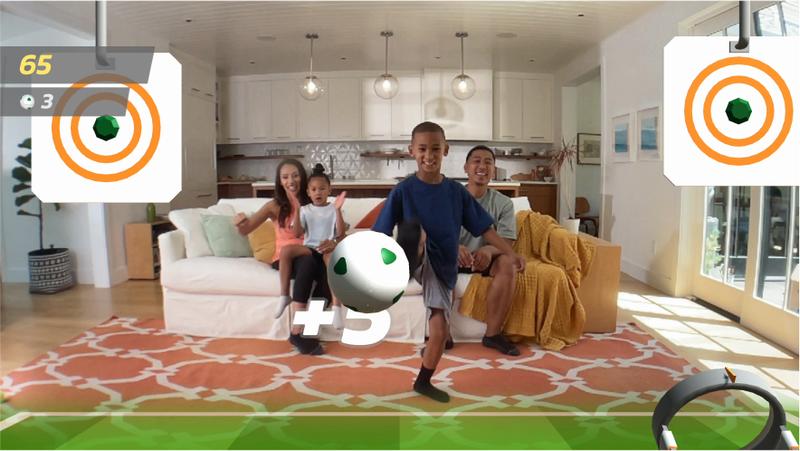 Soccer gameplay in living room