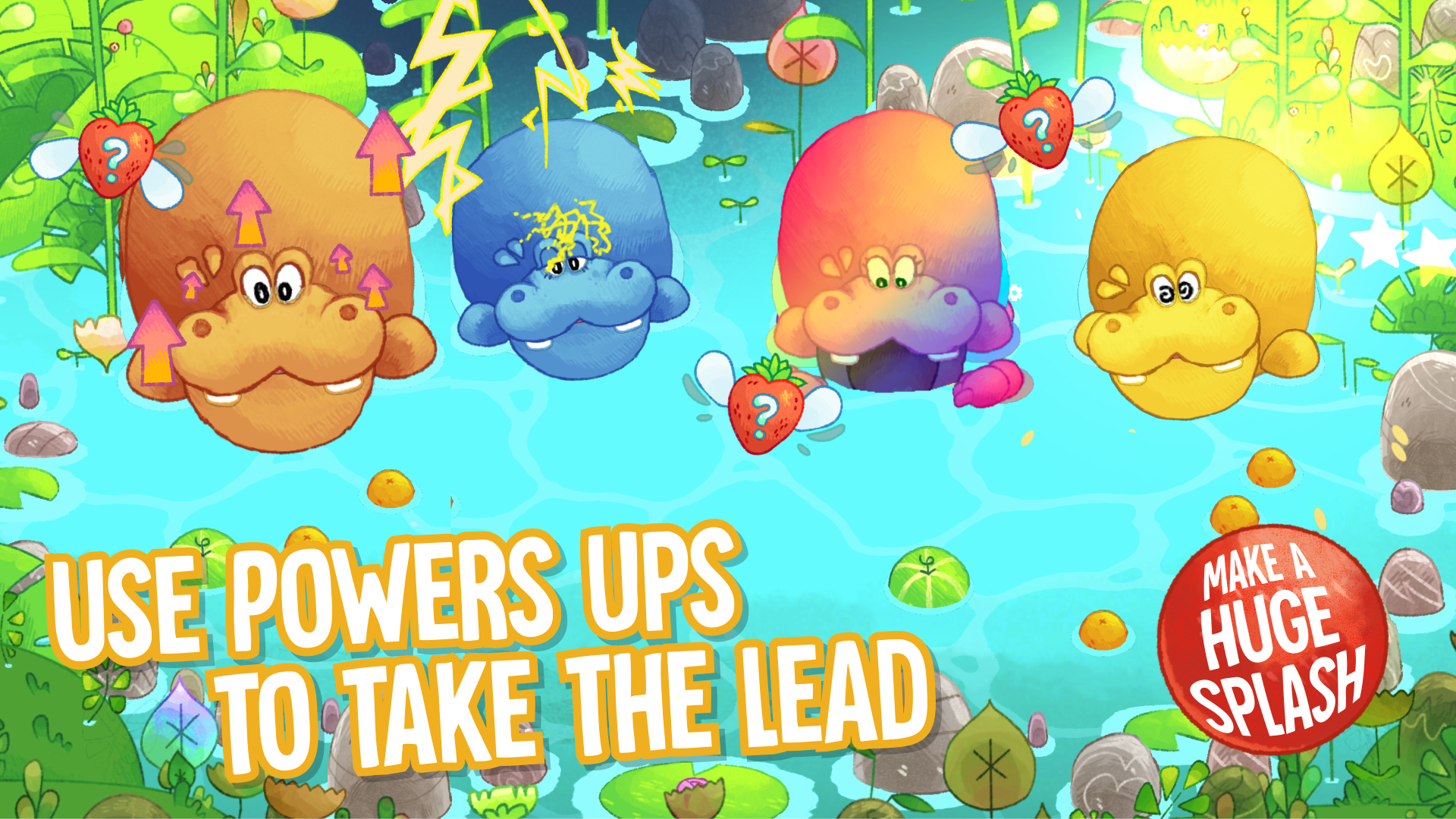Use Powerups to take the lead!