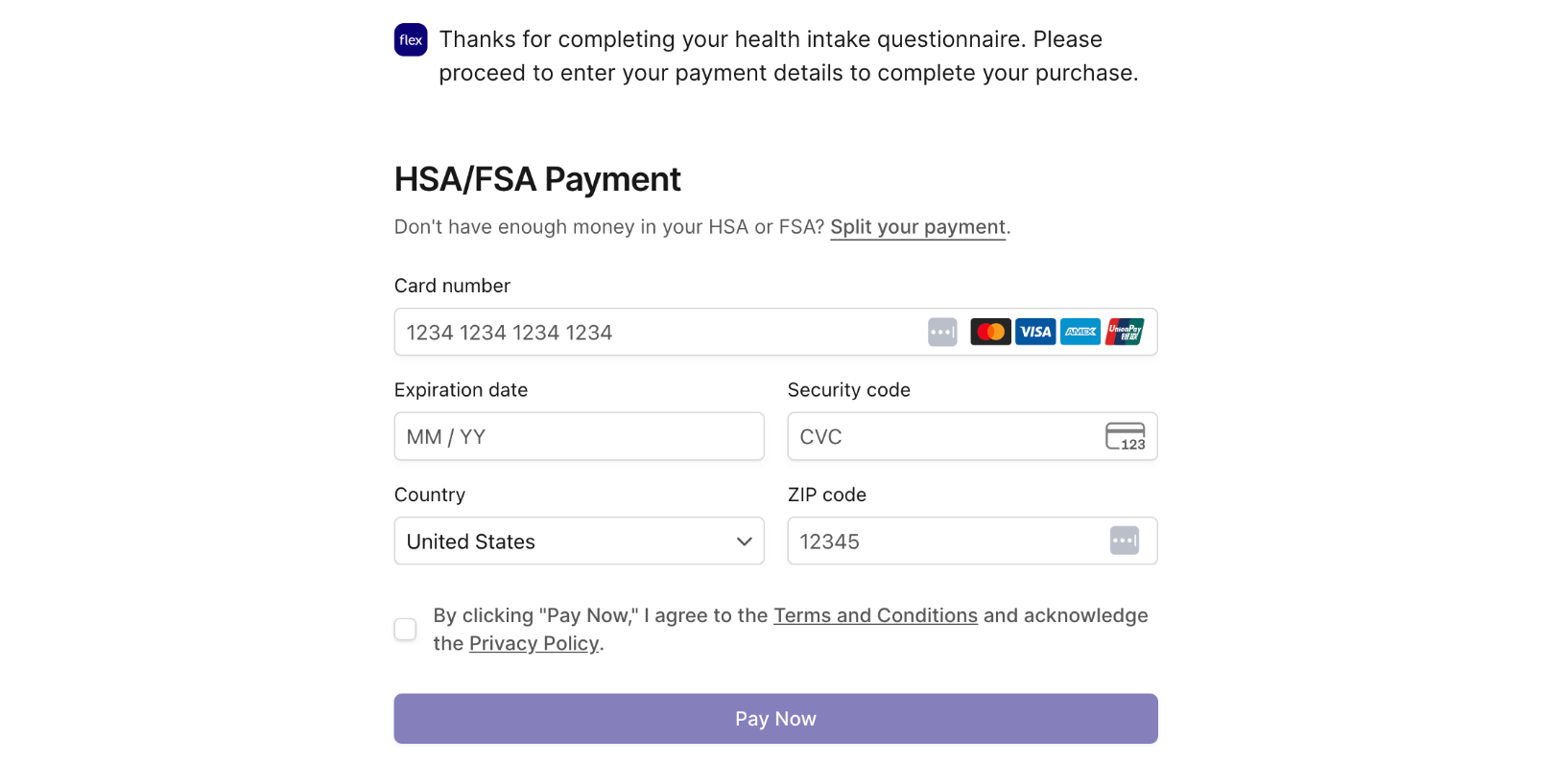 HSA/FSA Payment
