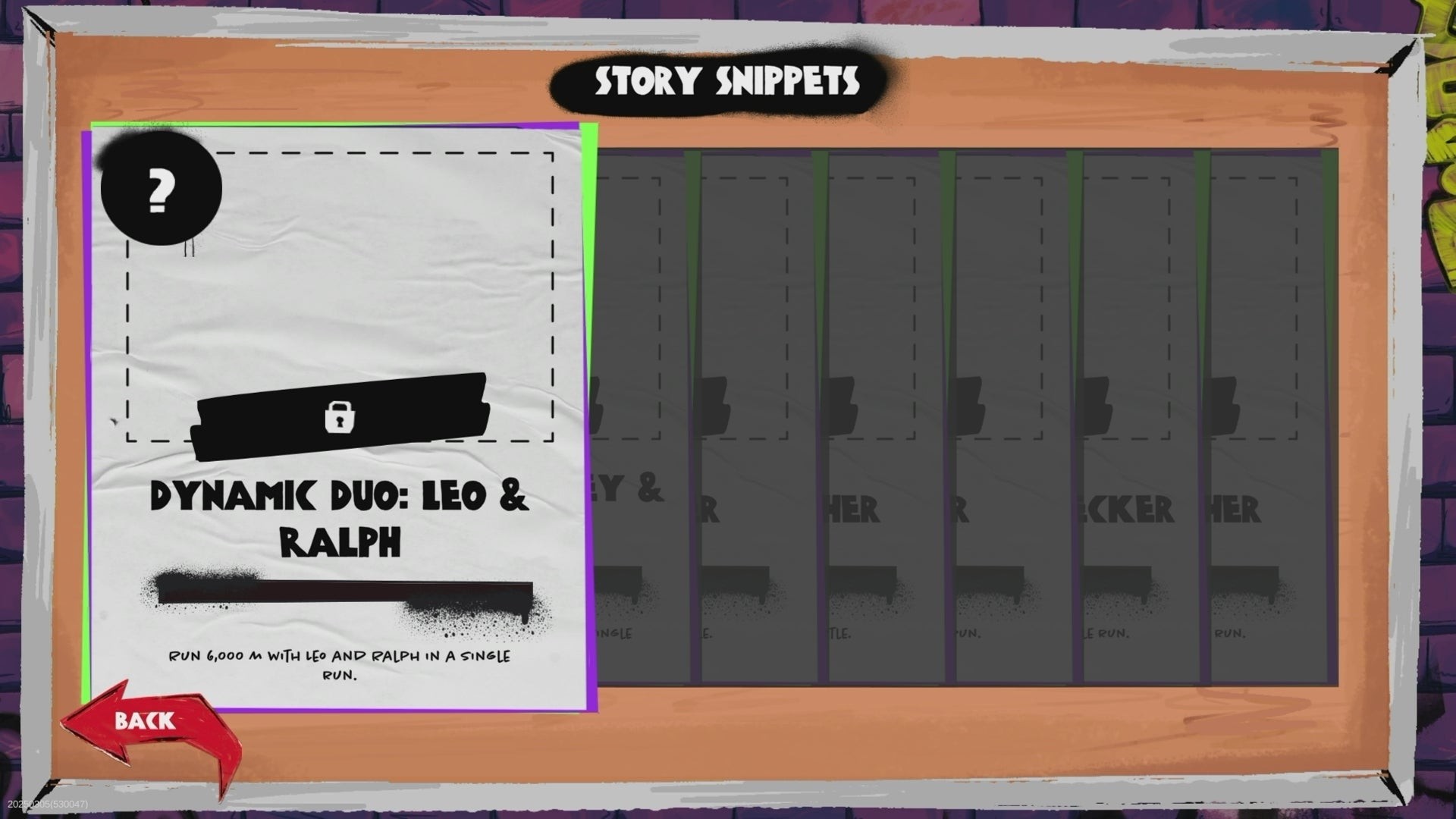 Teenage Mutant Ninja Turtles: Rooftop Mayhem screenshot of Story Snippets achievements