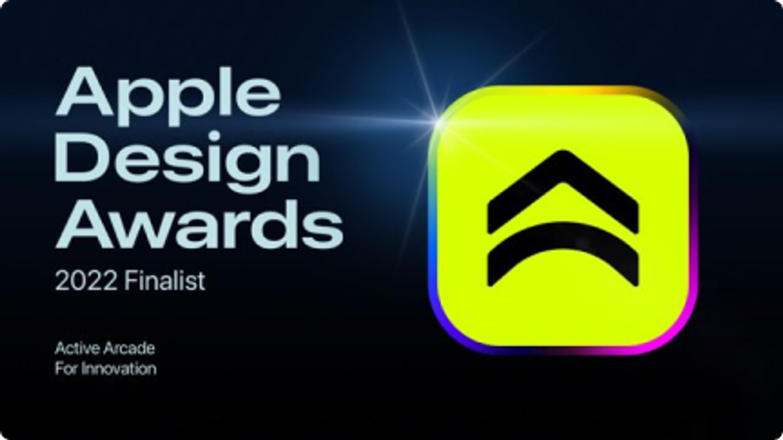 Apple Design Awards 2022 Finalist graphic for Active Arcade.