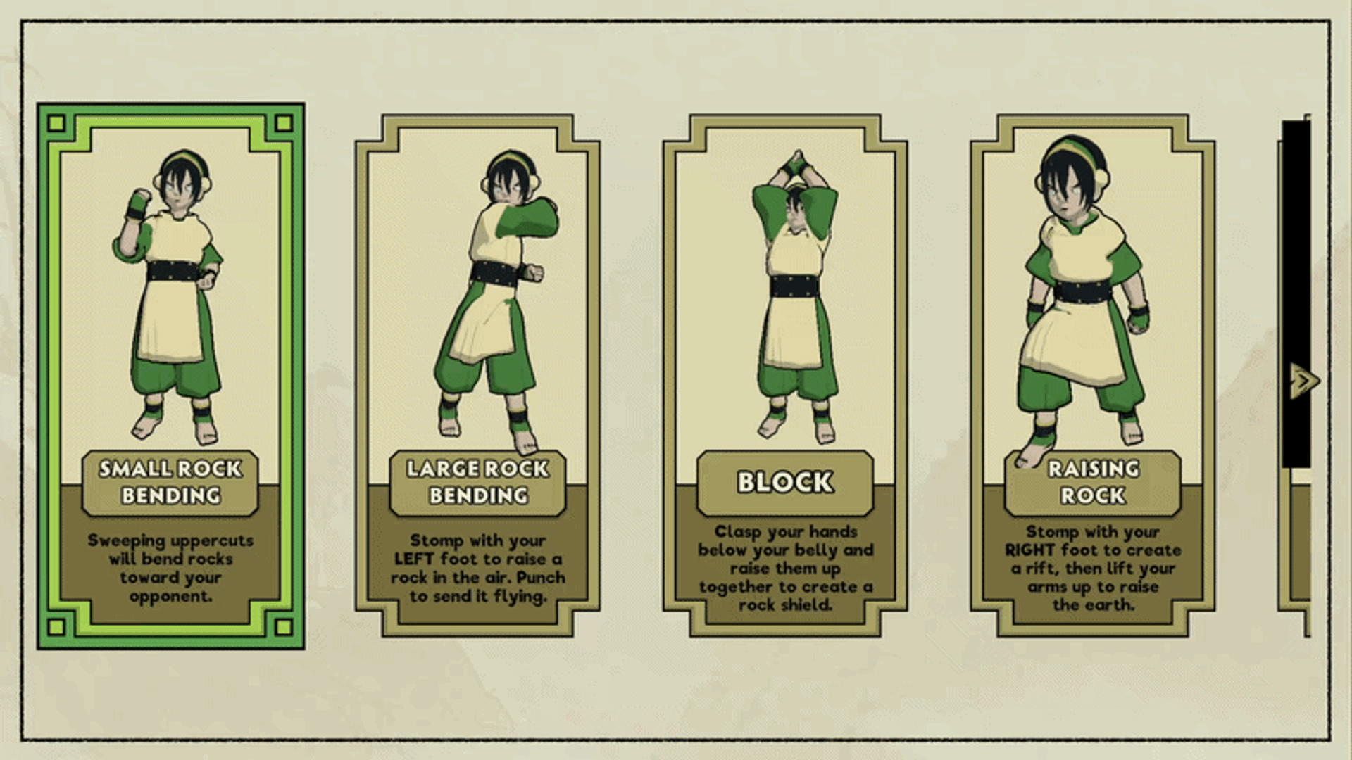 Gif of Toph demonstrating some of the offensive earthbending moves in Avatar: The Last Airbender Earth Rumble on Nex Playground + Play Pass