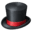 Black top hat or magician hat emoji