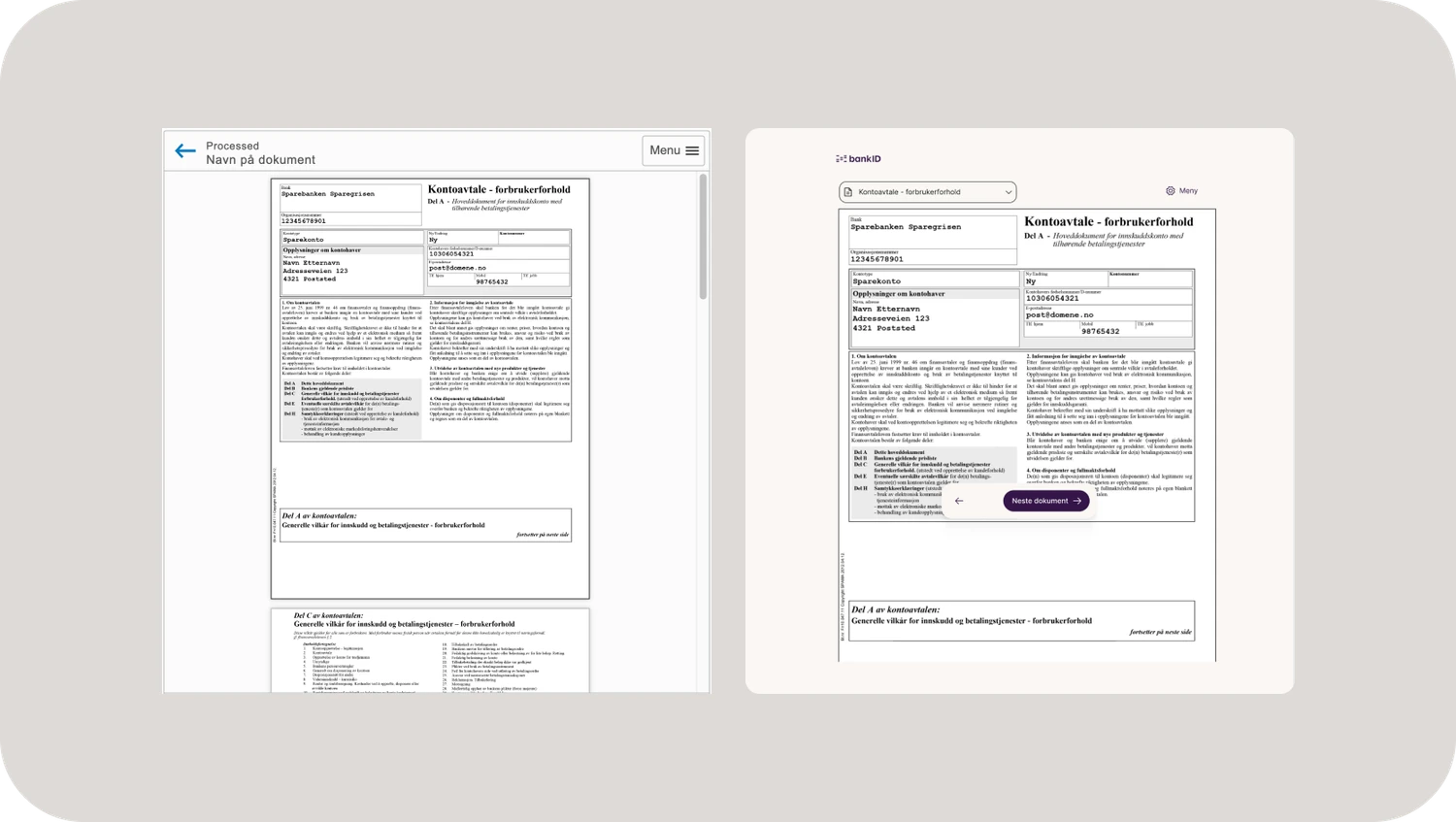 Viser forskjellen på gammel og ny dokumentvisning