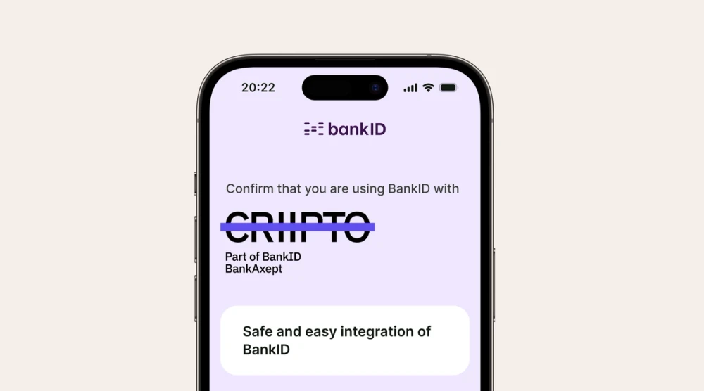 Illustrasjon av en BankID-app med Criipto