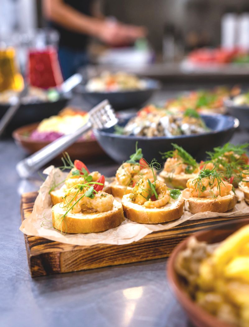 Corporate event catering spread