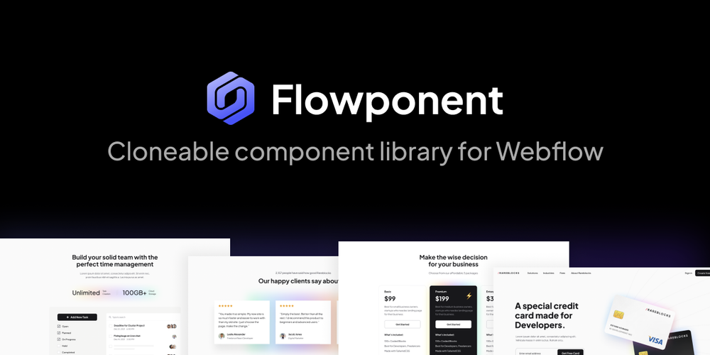 Webflow Cloneable Component Library