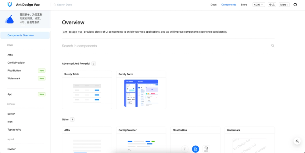 An enterprise-class UI components based on Ant Design and Vue.js