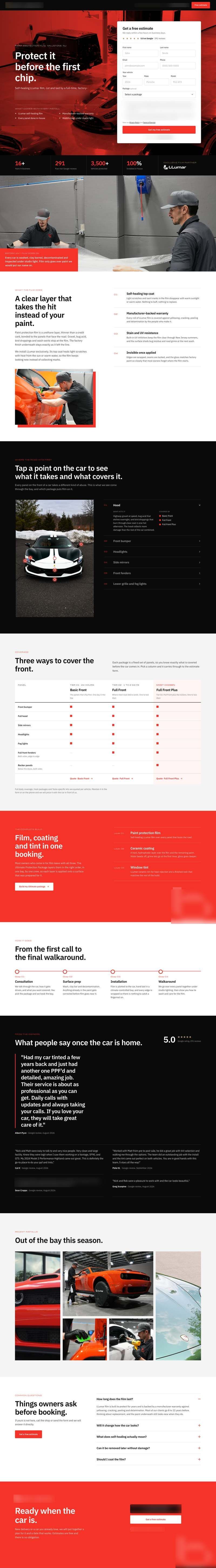 Paint protection film landing page, Millstone, New Jersey