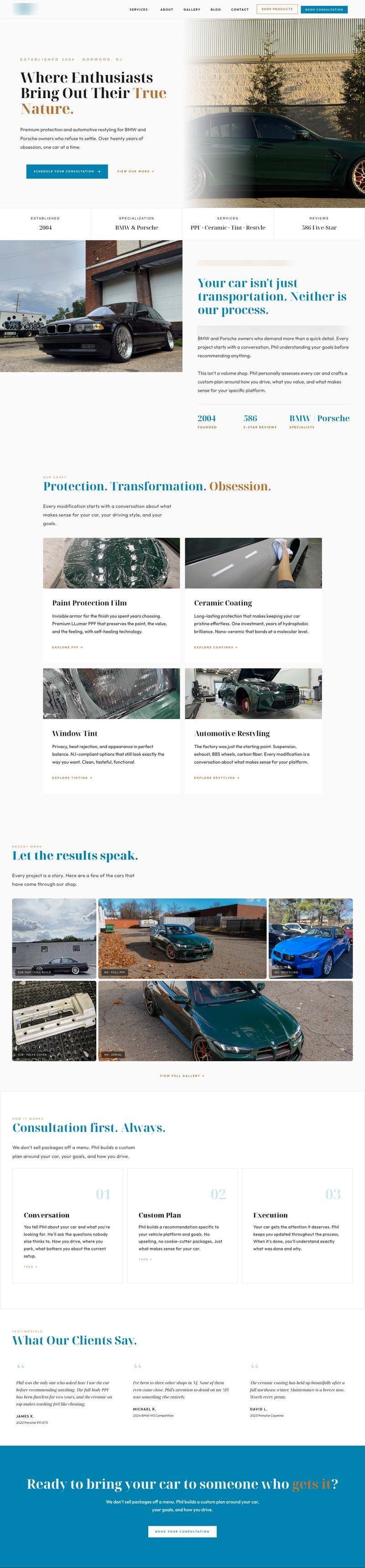 Full website homepage, Norwood, New Jersey