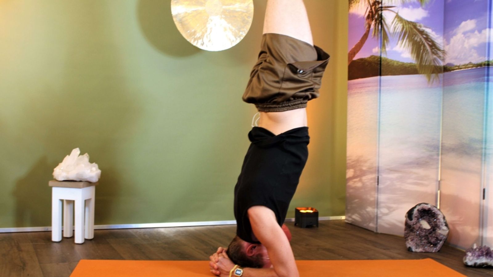 Learn headstand - excitement and perfect calm combined