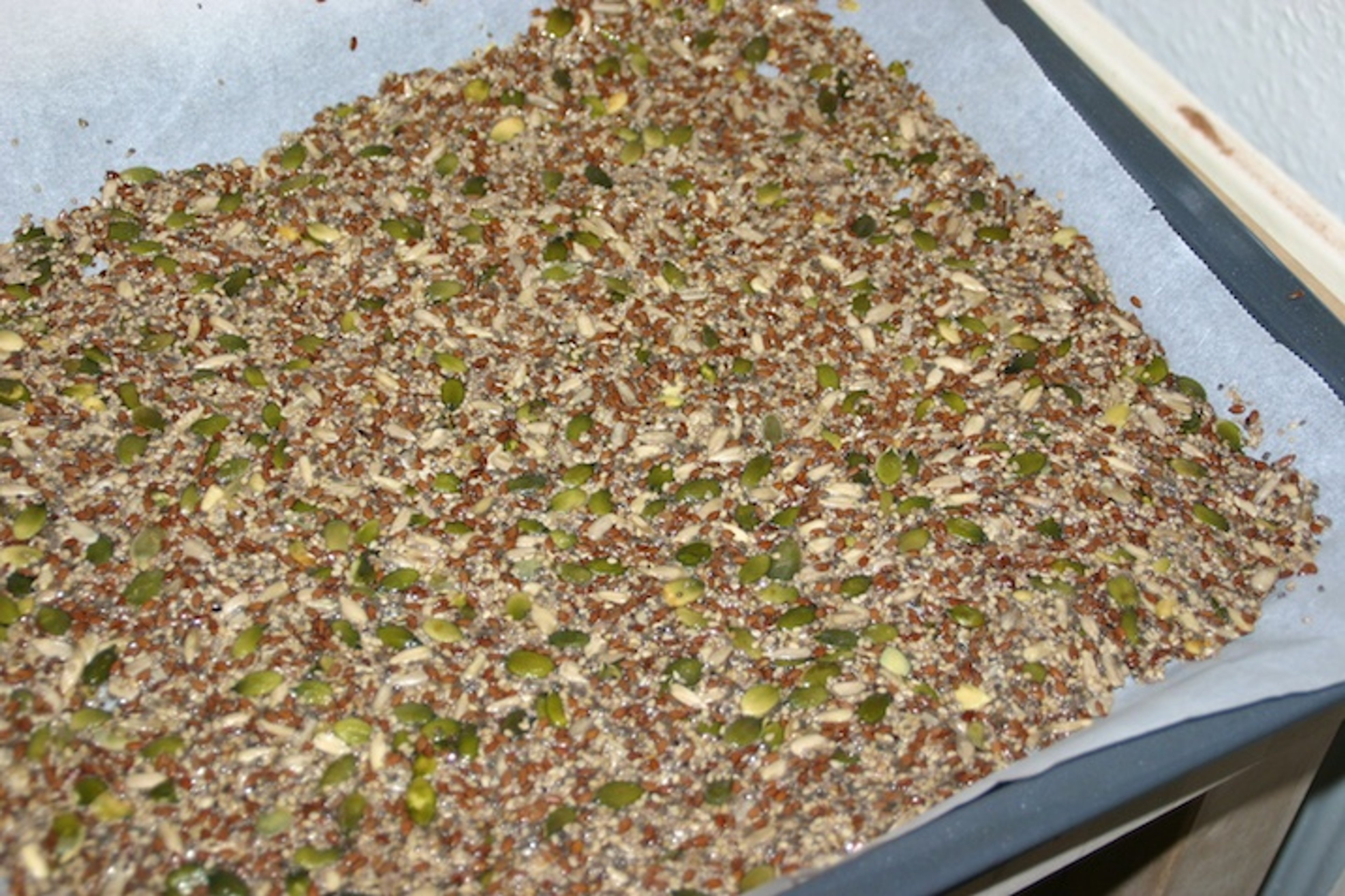 Kerneknækbrød - dej på plade