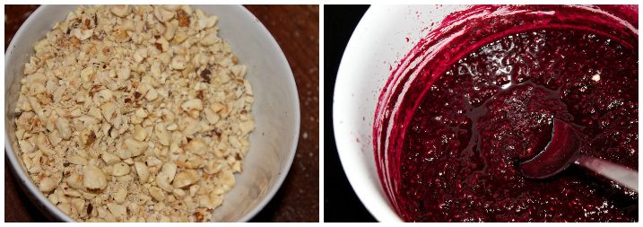 Gateau Marcel med hindbærsirup og hasselnøddeknas